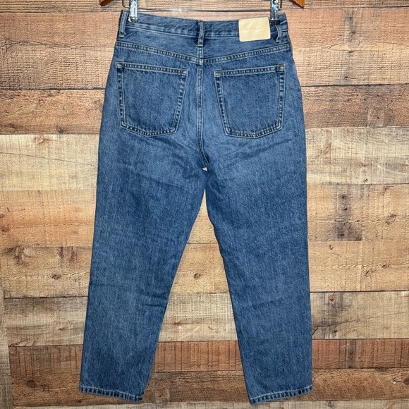 🌻 EVERLANE 27 CROP Women’s THE 90s CHEEKY MOM Jeans Denim Ankle Medium Blue - Picture 4 of 11